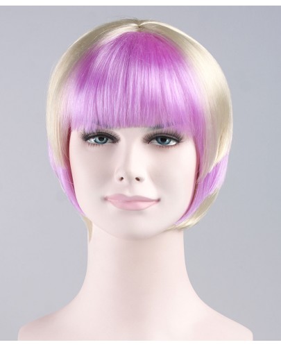 Purple White Swing Bob Wig